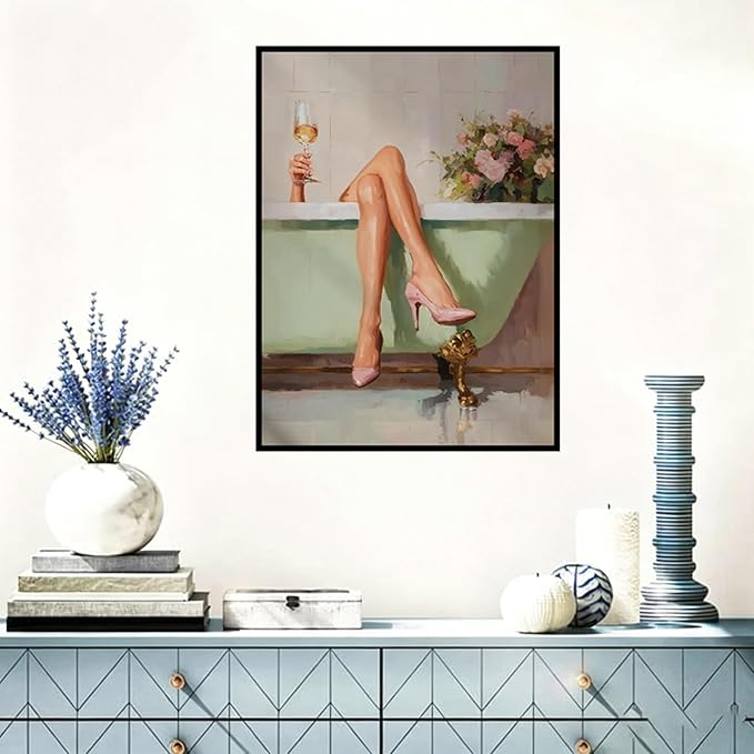Benjenes Girl Bathroom Diamond Art Kits for Adults Diamond Painting Kits