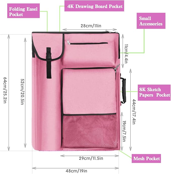 TreochtFUN Art Bags for Supplies Portfolio Case 19 X 25.5 in Large