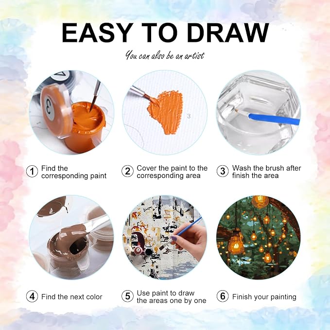 Yezavesu Paint by Numbers Kit for Adults, Scenery Adult Paint by Number Kits on Canvas Without Frame, DIY Acrylic Landscape Painting by Numbers for Home Wall Decor Gift 16x20 Inch