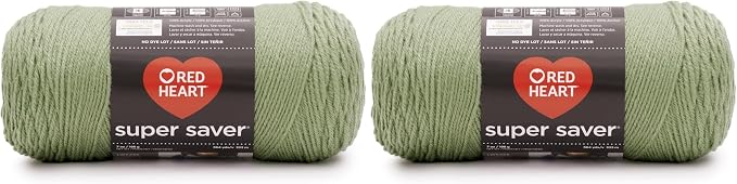 RED HEART Super Saver Yarn, Frosty Green (Pack of 2)