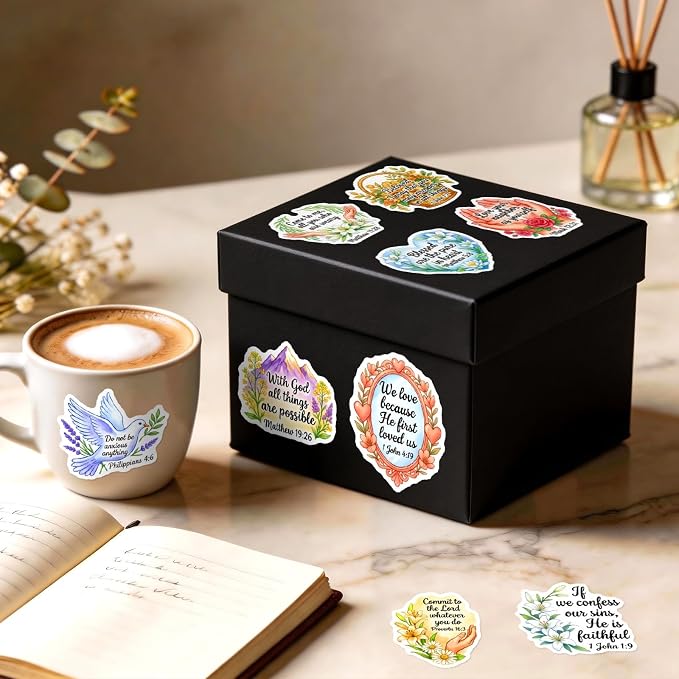50PCS Christian Bible Verse Stickers, Scripture Stickers