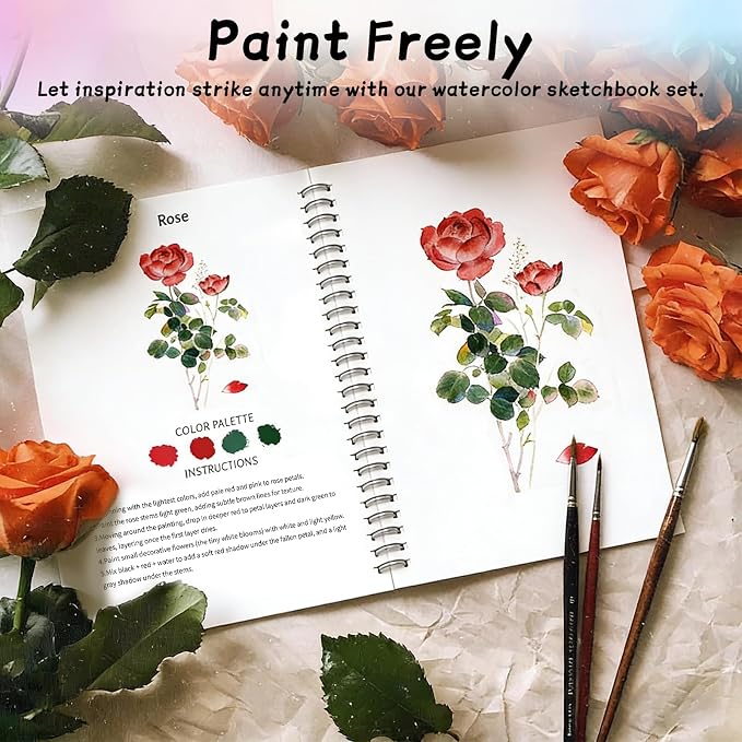 Water Color Paint Book Set for Beginners Step-by-Step Guide 3 Packs