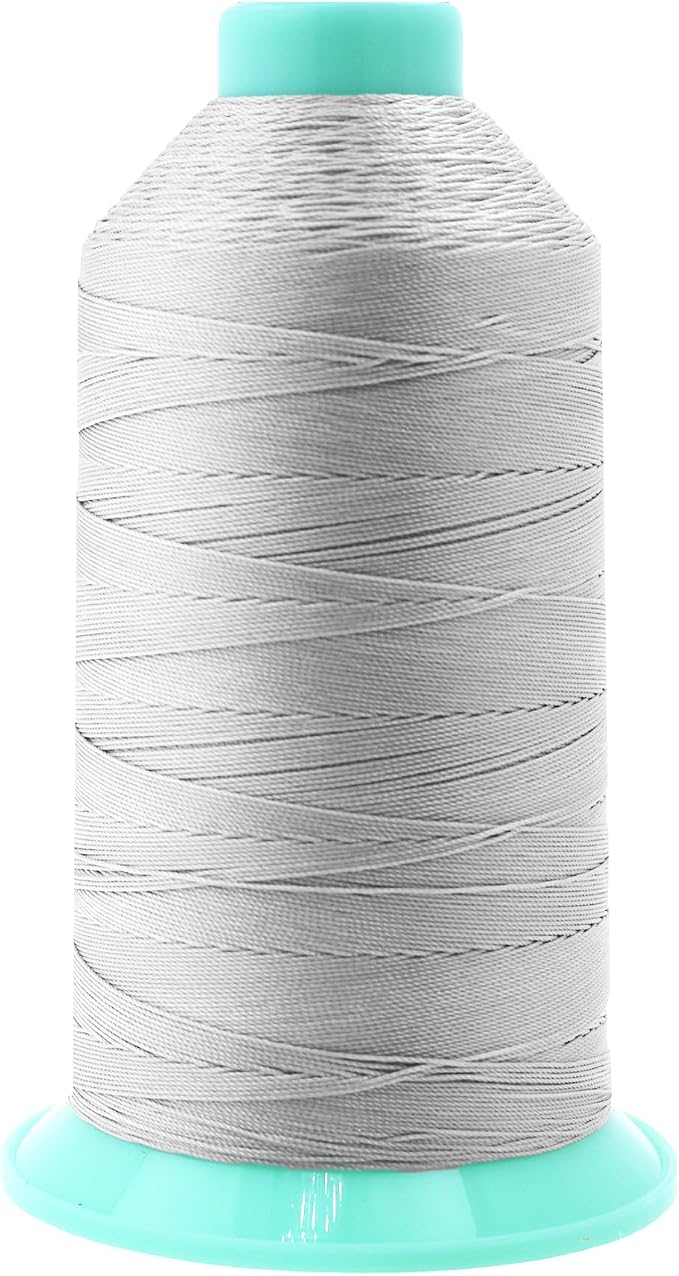 Mandala Crafts Size 138 420D T135 Silver Bonded Nylon Thread, 1250 YDs