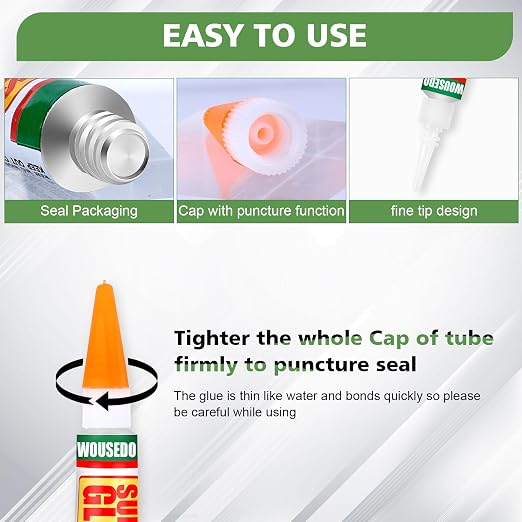 WOUSEDO 36 X 3g Super Glue Clear, Fast Drying Cyanoacrylate(CA) Glue