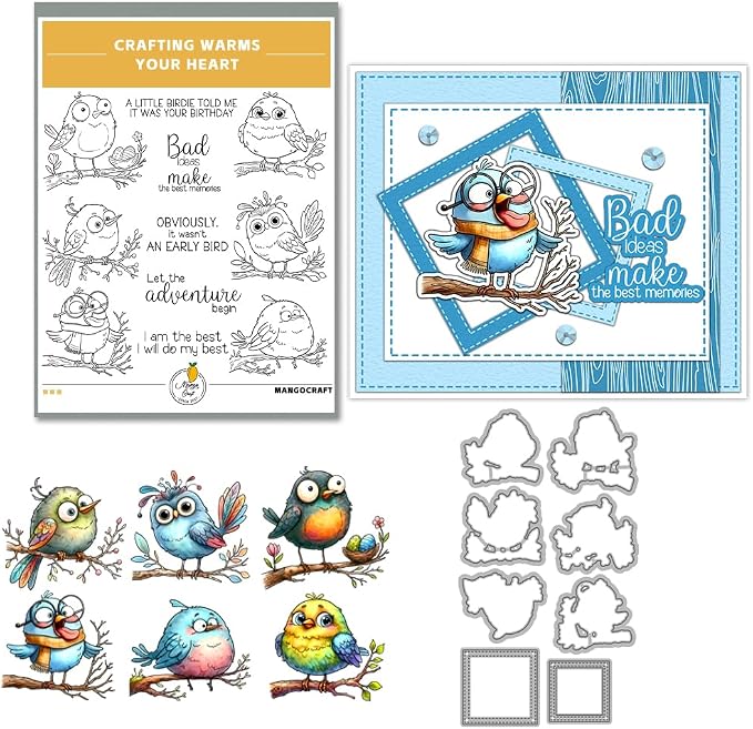 Clear Stamps and Metal Cutting Dies Set for Card Making Scrapbooking, DIY Craft Stamps and Dies Kit for Journaling, Albums, Greeting Cards, Holiday Cards, Birthday, Christmas (YX2029)