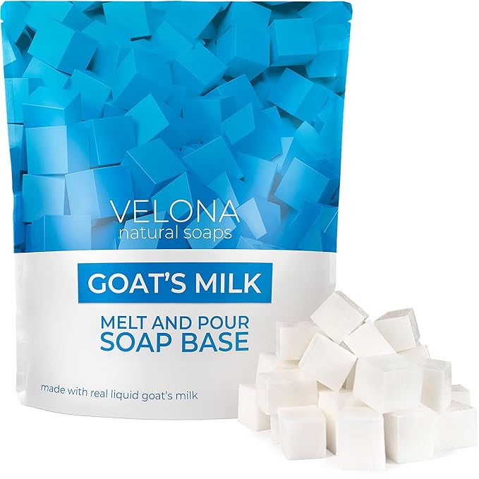velona 2 lb - Goat Milk Soap Base, Pre-Cut Cubes, SLS/SLES Free