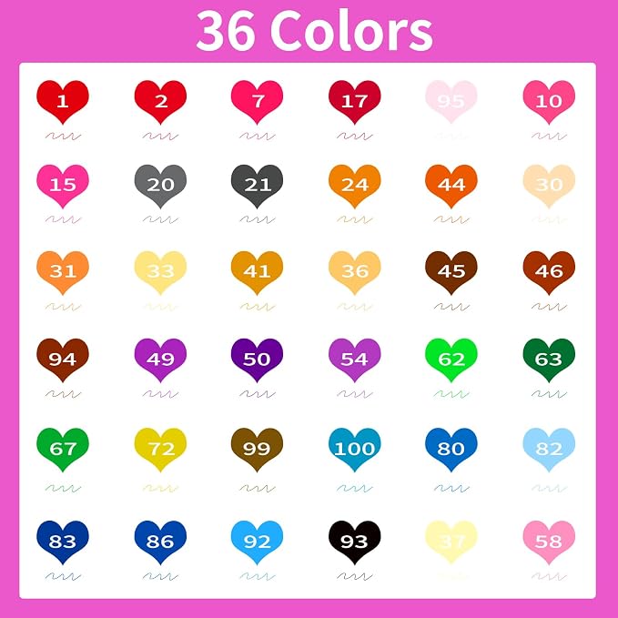 Soucolor 36 Dual Tip Brush Markers, Water-Based Art Pens, Adult Coloring | 36 Color Dual Tip Markers with Brush & Fine Point for Adult Coloring Books, Hand Lettering, Journaling & Drawing Pens