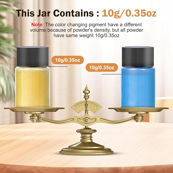 Mica Powder 12 Colors Pearlescent Pigment - for Resin Epoxy, Soap Making, Nail Polish, Lip Gloss, Eye Shadow, Bath Bomb, Slime & Candle - 10g Each Bottle (Basic Color Series)