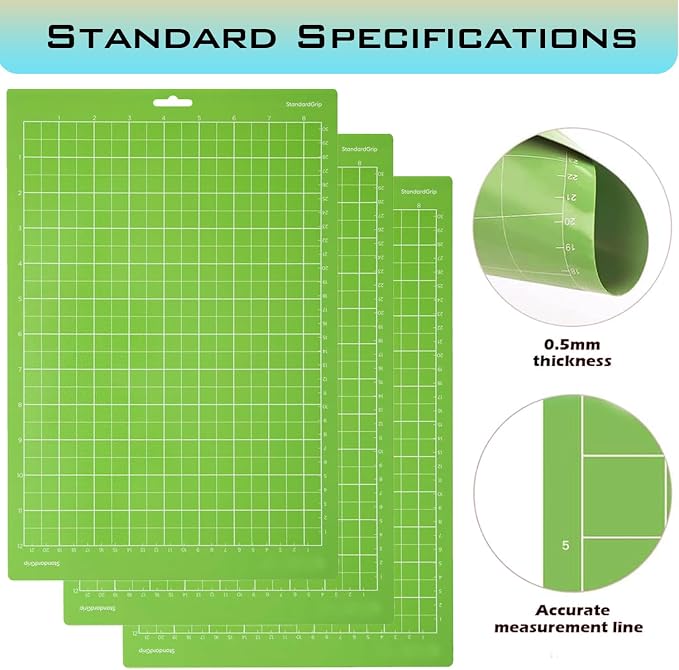 LOPASA Cutting Mat Compatible with Cricut Joy Xtra(3 Standards)