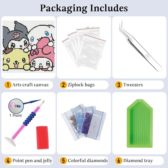 JAKI Diamond Art Painting Kits for Adults,Cartoon Diamond Art 14x14inch