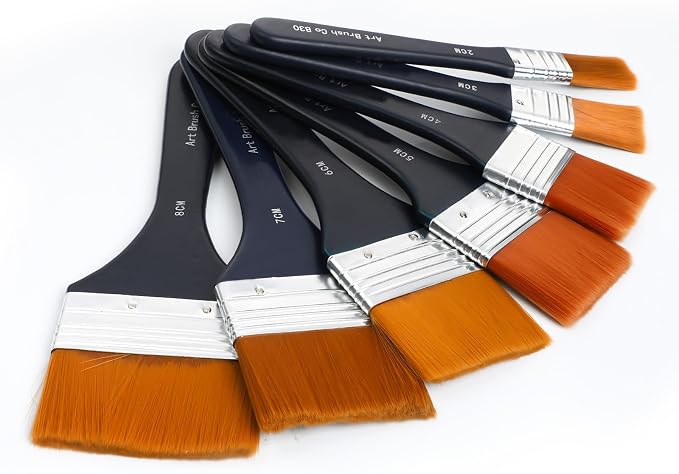 EORTA Flat Art Paint Brushes Set Assorted Size Nylon Painting Brushes
