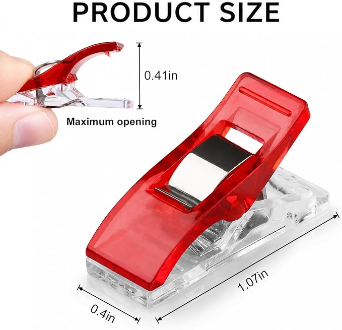 100 Pcs Multipurpose Sewing Clips Premium Quilting Fabric Clips for Hemming Supplies Embroidery Sewing Accessories Crafting Tools