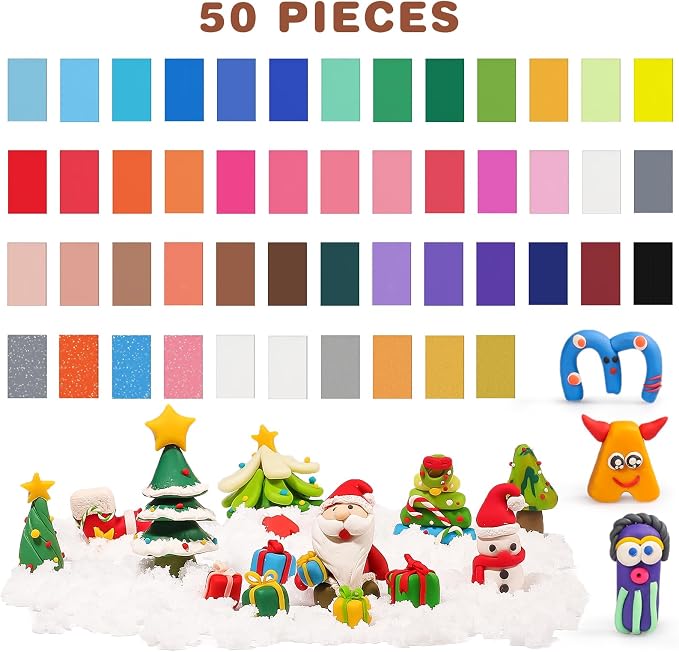 CiaraQ Polymer Clay Kit, Mini Modeling Clay Set | for Kids/Beginners/ Artist, 48 colors