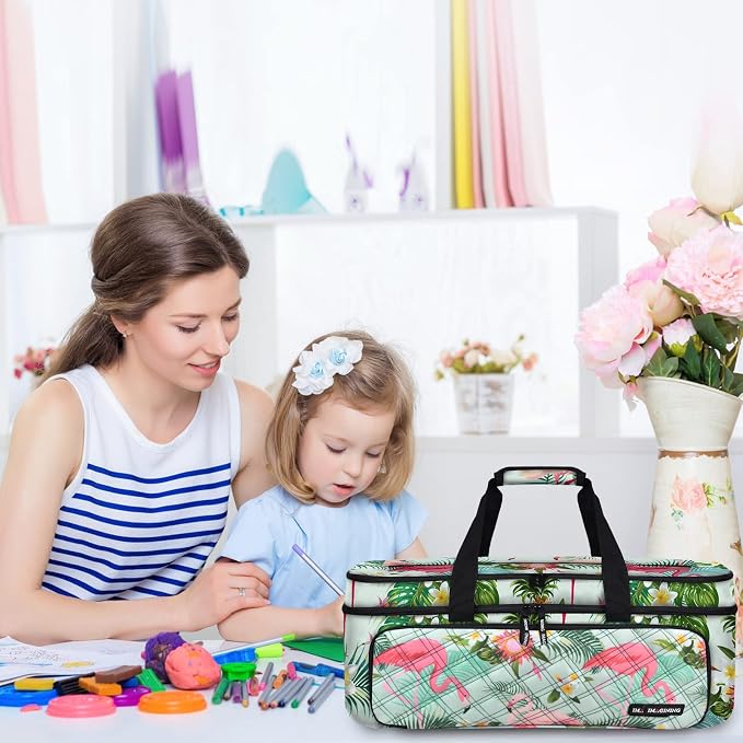 Double Layer Carrying Case with Cutting Mat Pocket & Accessories Storage