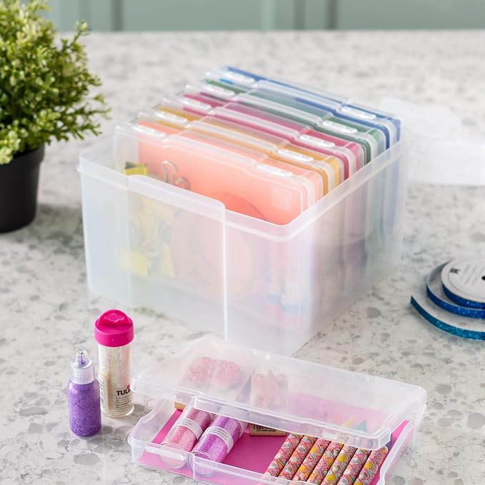 IRIS USA Photo Storage Box |Made in USA| 6 Cases - Clear