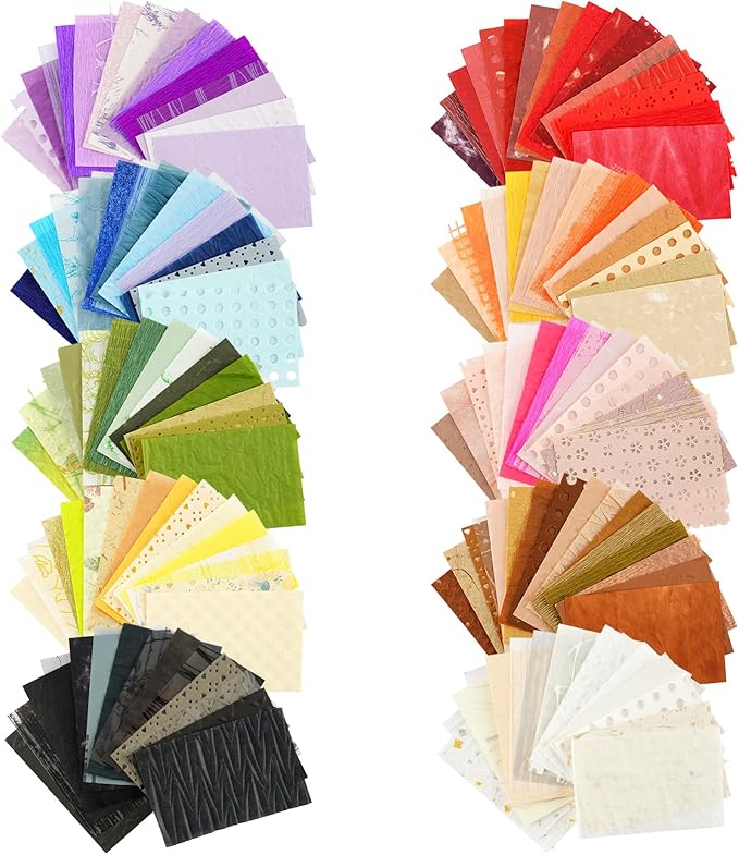 160 Sheets Textured Scrapbook Paper & Mesh Fabric Assorted Set