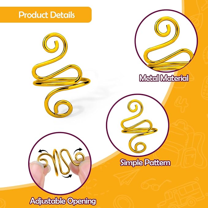 Vodolo 4PCS Gold Adjustable Yarn Tension Ring for Crocheting, Peacock Shape Knitting Loop Open Finger Ring, Mother Grandma Thanksgiving Presents, Finger Yarn Guide Crochet Accessories