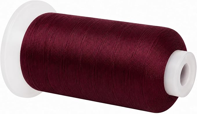 Mandala Crafts Burgundy Tex 70 Polyester Heavy Duty Thread for Upholstery | 1500 Yds T70 UV Resistant Strong Thread for Leather Sewing, Marine, Drapery, Jeans, Hair Weaving & Extension, Outdoor