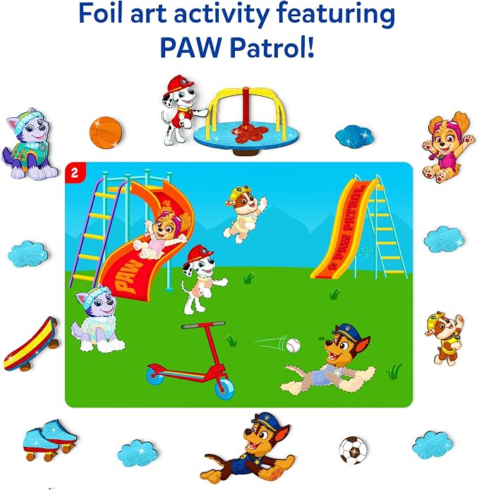Skillmatics Foil Fun, PAW Patrol, Foil Art & Craft Activity, Gift for Kids | Travel Toy, Mess-Free, 100+ Stickers, DIY Decor, For Fans of Chase, Marshall, Skye, Girls & Boys Ages 4, 5, 6, 7, 8, 9