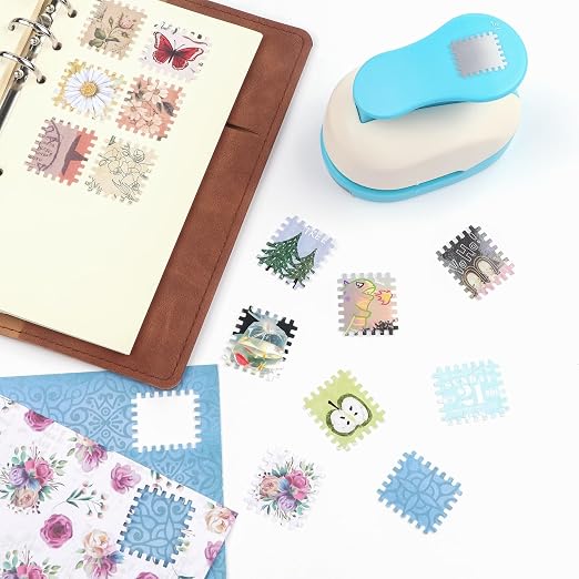 BAOFALI Stamp Puncher 1.2x1 inch Stamp Punch Rectangular Postage Stamp Punch |Stamp Hole Puncher| Lever Action Paper Punches forfor Scrapbooking Journaling Card Making