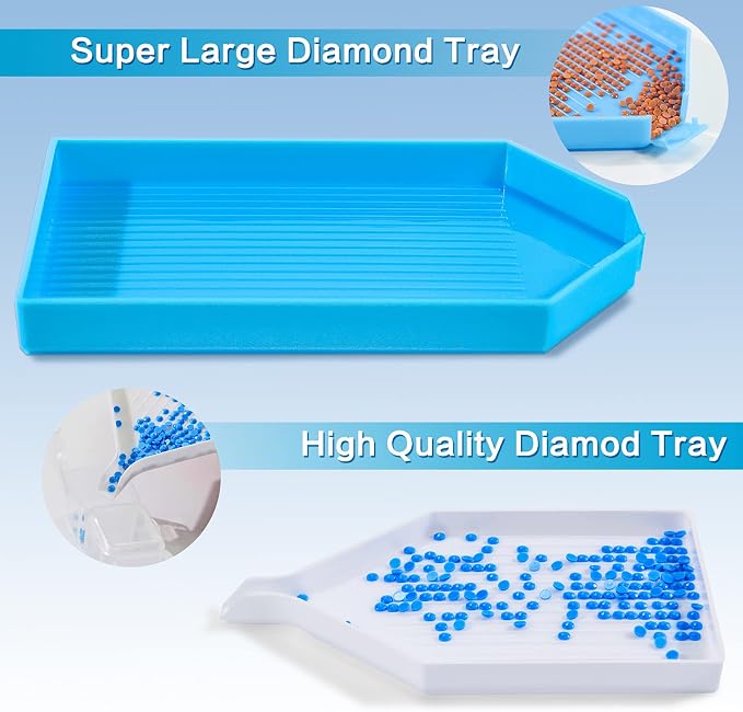 Diamond Painting Accessories,Diamond Painting Tools with Cute Blue Roller and Diamond Embroidery Box for DIY Diamond Painting Art