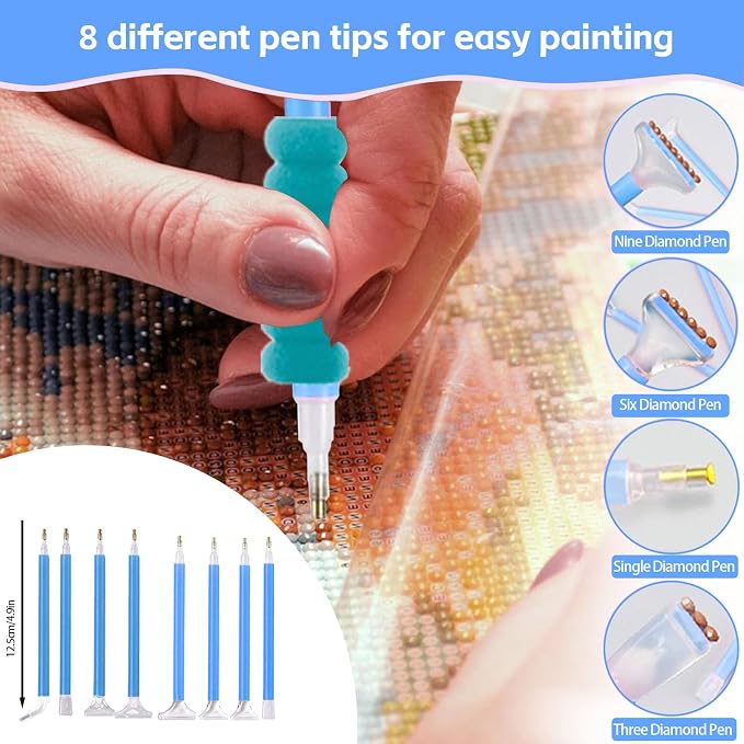 DNSGOOR 244Pcs Diamond Art Accessories Kit with A3 LED Light Pad
