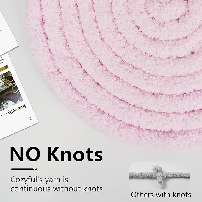 Cozyful Chunky Yarn for Hand Knitting - #10 Chunky Chenille Yarn, Jumbo Big Thick Chunky Yarns for Crocheting, Super Bulky Chunky Knit Blanket Yarns, 8 Skein (22 yds 8 oz Each Skein), Blush Pink