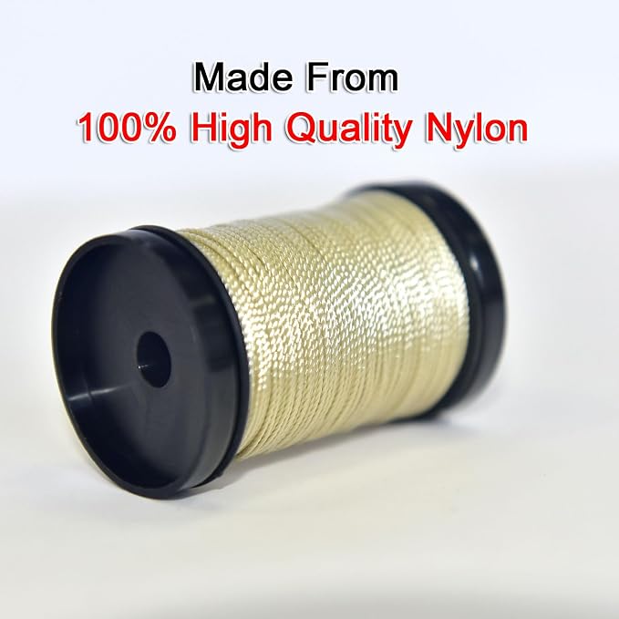 30 Yards Heavy Duty Extra Strong Upholstery Nylon Sewing Thread for Machine, Home, Hand, Craft, and Denim Leather，Color：Beige