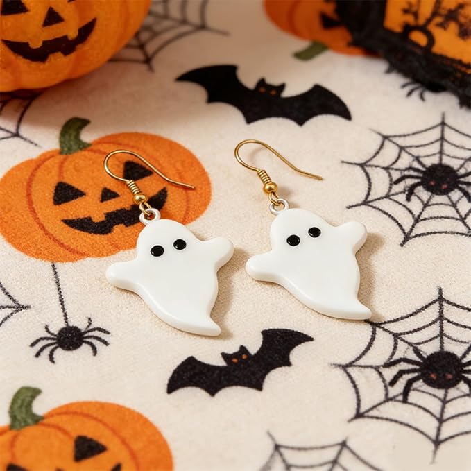 12 Pcs Halloween Black Cat & Spooky Shape Polymer Clay Cutters Set - Earring Making Imprint Cutters, Fit Gift for Friends, Sisters & Minimalist Style Lovers