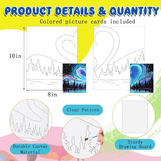 Yeaqee 13 Pcs Sip and Paint Kit for Adults Stretch Canvas Date Night Valentines Painting Kit Supplies Art Painting Set Outline Design Blank Stretch Canvas for Couple Party(Heart,10 x 8 Inch)