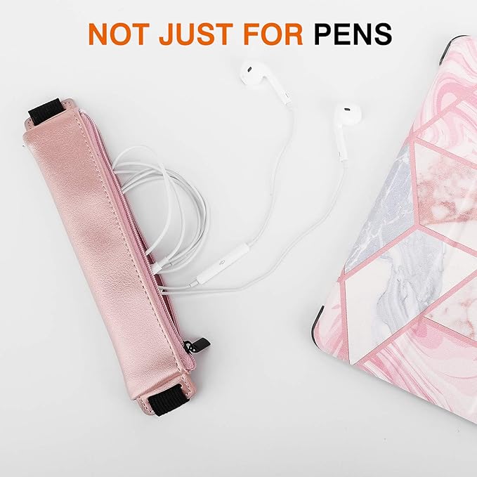 MoKo Elastic Pen Holder for Notebook, 2 Pack PU Leather Pouches