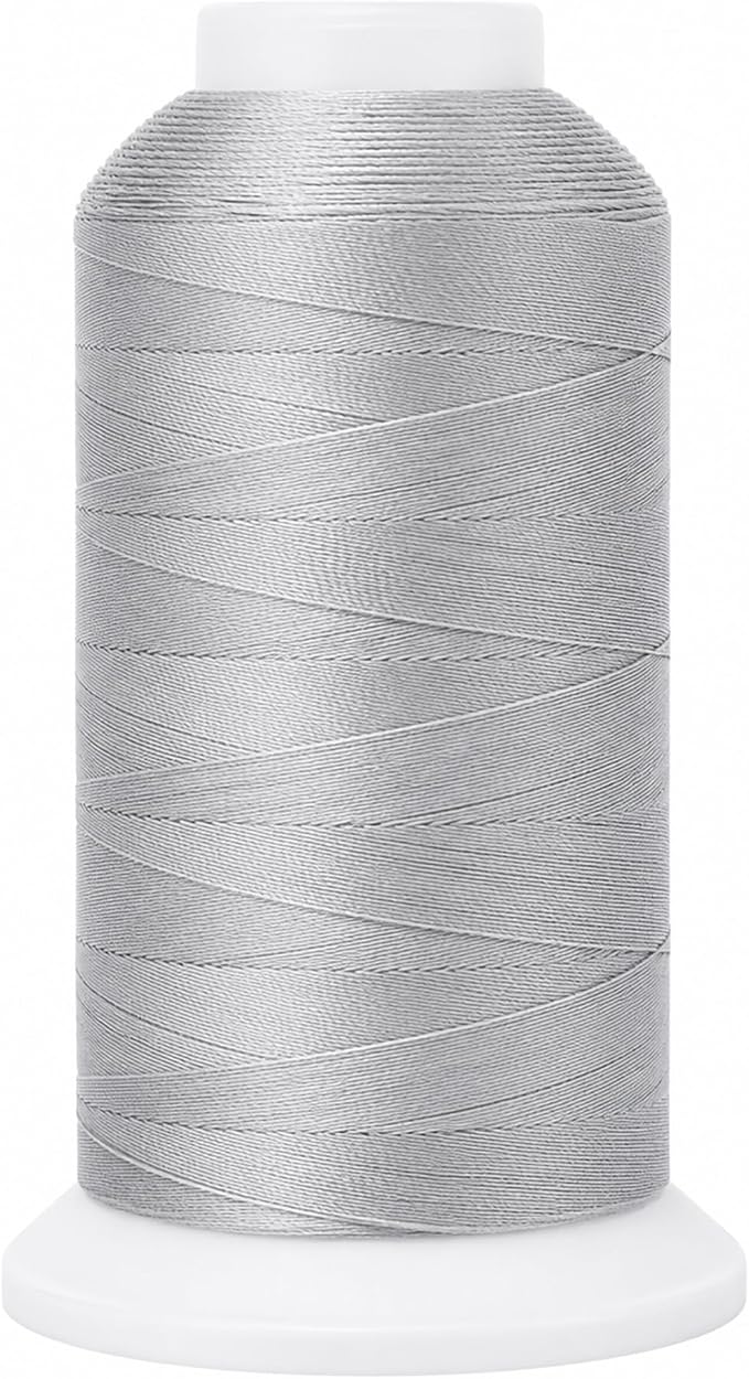 Mandala Crafts Silver Tex 70 Polyester Heavy Duty Thread for Upholstery | 1500 Yds T70 UV Resistant Strong Thread for Leather Sewing, Marine, Drapery, Jeans, Hair Weaving & Extension, Outdoor