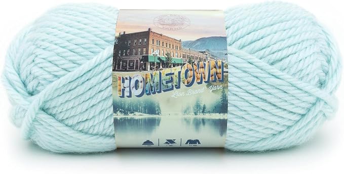 Lion Brand Yarn Hometown Yarn, Super-Bulky Yarn for Knitting, Crocheting, and Crafting, 1 Pack, Louisville Julep | Super Bulky Acrylic Fiber for Warm Crochet Blankets, Knit Winter Hats, Chunky Cardigans, Soft Scarves, Weaving