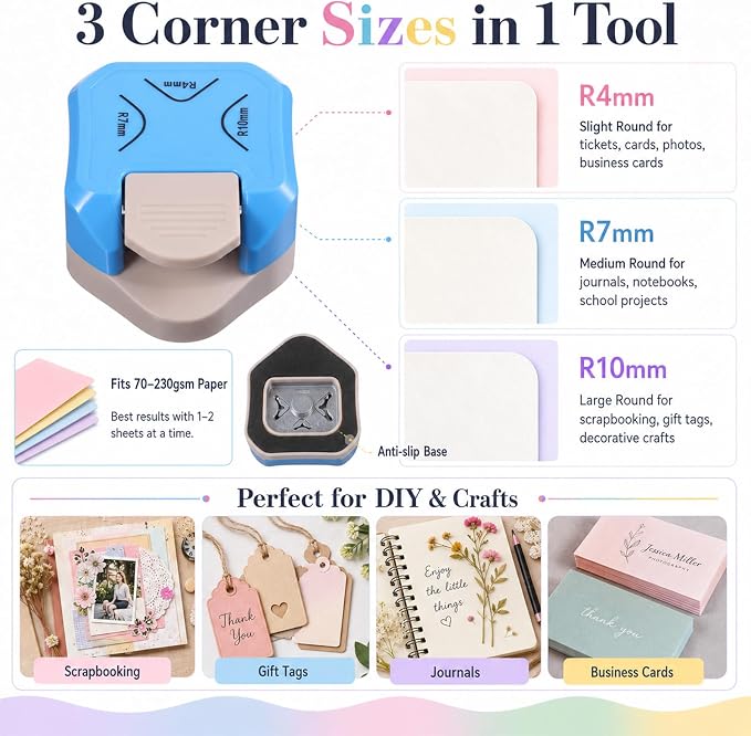 SHENLIU 12Pcs Scrapbook Supplies Kit Paper Craft Tool with A4 Paper Trimmer