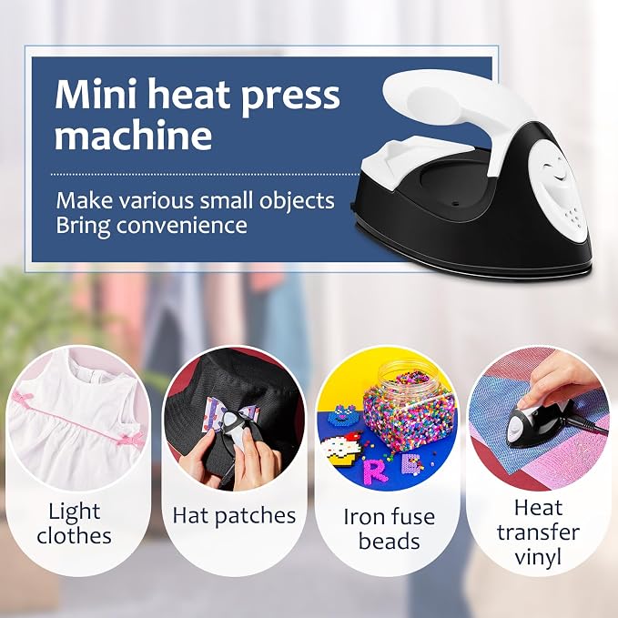 Honoson Mini Craft Iron with Charging Base Tiny,Black