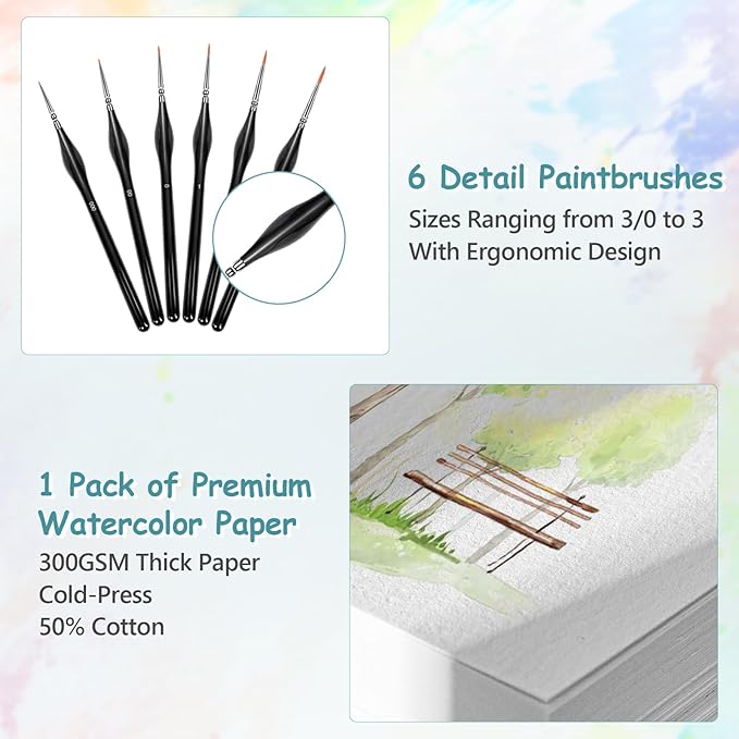 50 Colors Watercolor Workbook for Beginners with Paint & Paper