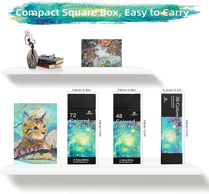 72 Colored Pencils Professional Coloring Pencils Artist Sketch Drawing Color Pencil for Kids and Adults Art Color Pencil Set