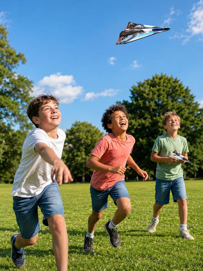 hapray 60 Sheets Paper Airplane Kit, Paper Plane with Origami Book & Video