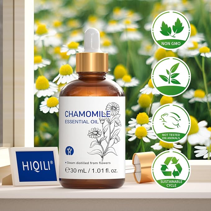 HIQILI Chamomile Essential Oil for Diffuser, Skin & Soap