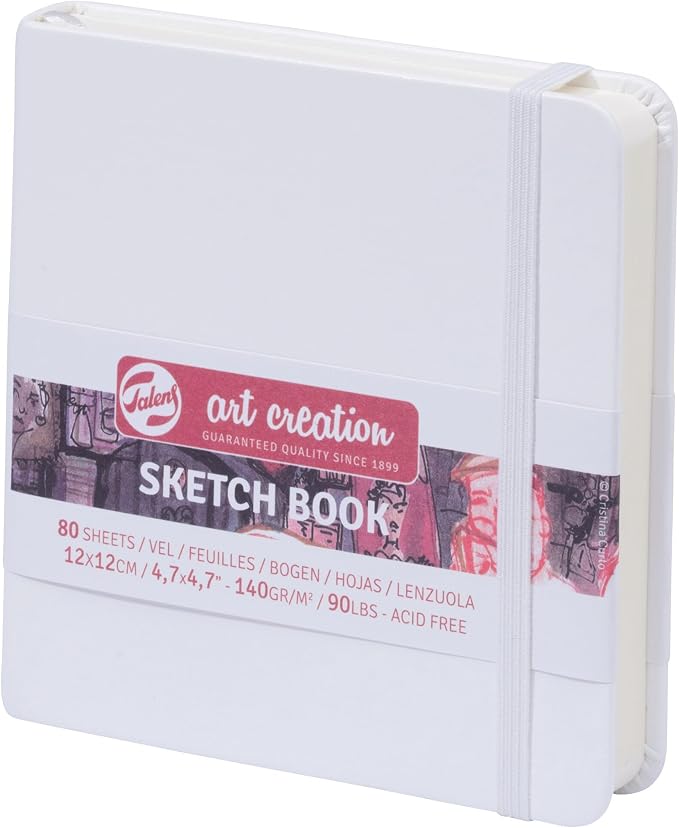 Talens Art Creation Sketchbook, White, 80 Sheets, 4.7 x 4.7 in