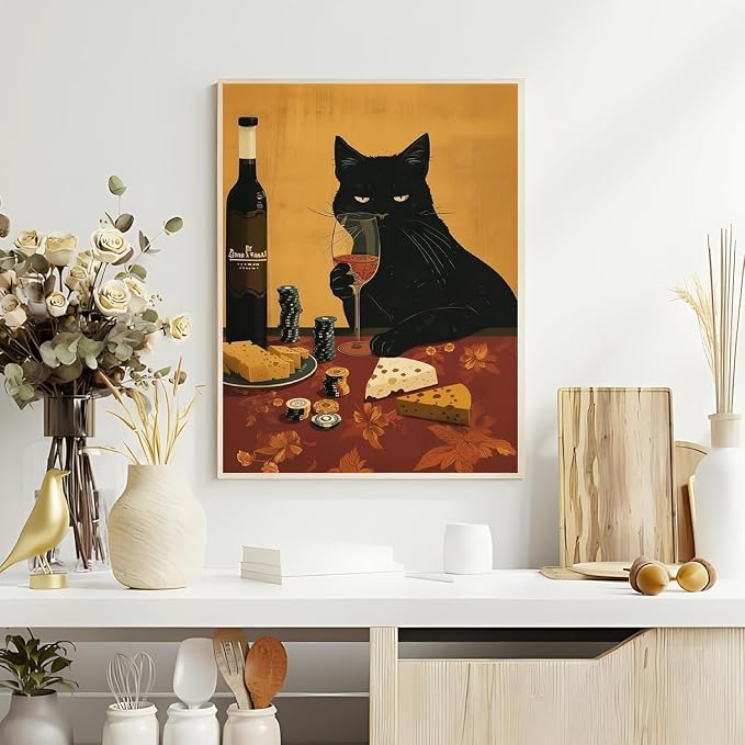 DAZZLEDOTS Black Cat Diamond Art Kits for Adults, Round Diamond Painting
