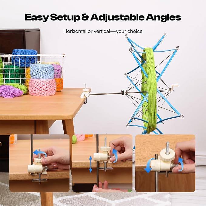 Caydo Yarn Swift Y1, Portable Metal Umbrella Holder for Knitting & Crochet