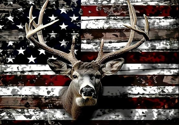 Diamond Art Kits for Adults,America Deer Diamond Painting Kits 12 x 16in