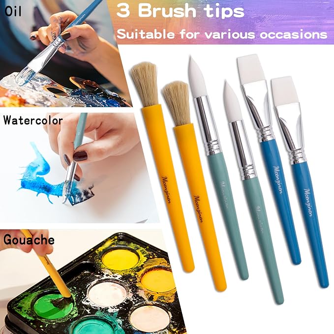 Kids Paint Brushes Bulk, 36PCS Classroom Paint Brushes for Kids