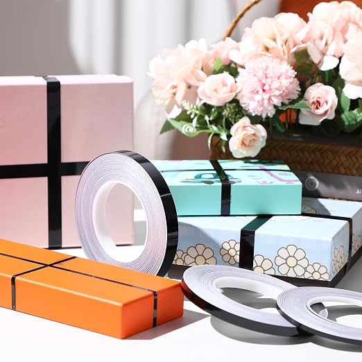 Zonon Black Washi Tape for Wall Decor Self Adhesive 5/10/15mm