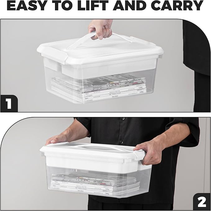 CraftGenes 20 QT Clear Craft Box Organizer with Removable Tray, 1-Pack