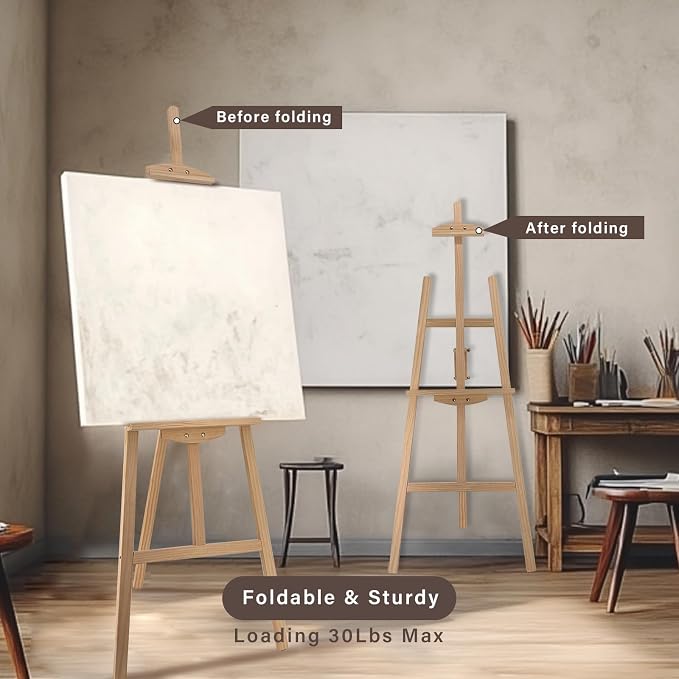 Adjustable Pine Wooden Painting Easel, Art Easel for Display