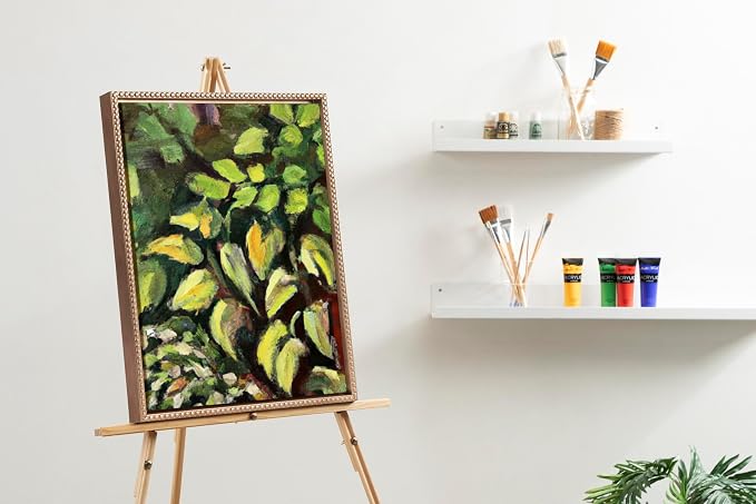 Kate and Laurel Sylvie Blank Framed 18x24 Gold Beaded Gold; Vintage Modern Empty Surface for Paint-Your-Own Art