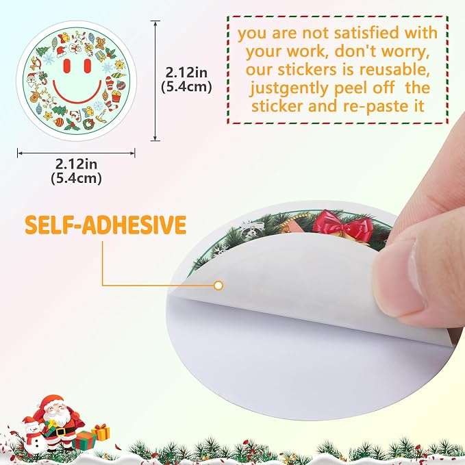 50PCS Smile Christmas Stickers