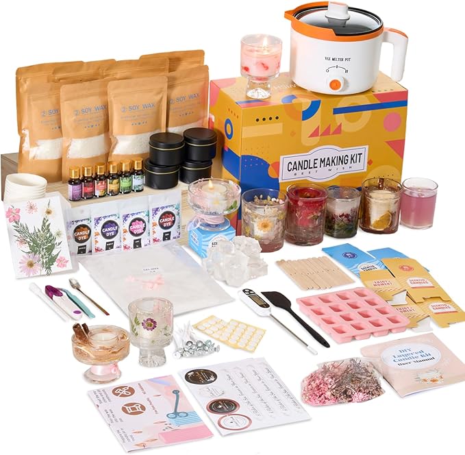 2-in-1 Soy & Jelly Wax DIY Candle Making Kit for Beginners & Adults